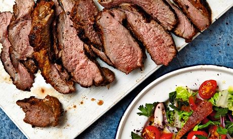 Thomasina Miers' eastern saffron lamb with pitta salad