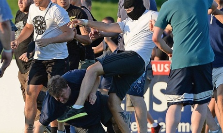 Incidents took place on the pitch after the final whistle in Austria.