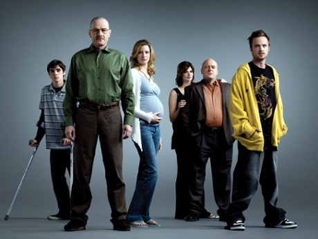 The one who no-one knocked for… RJ Mitte, Bryan Cranston, Anna Gunn, Betsy Brandt, Dean Norris and Aaron Paul.