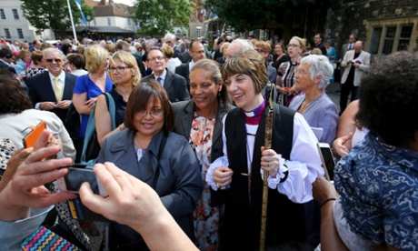 Rachel Treweek, the new bishop of Gloucester, outside Canterbury cathedral