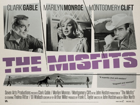 The original quad poster for John Huston's 1961 film The Misfits.