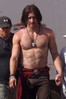 Jake Gyllenhaal on the set of Prince of Persia: The Sands of Time.