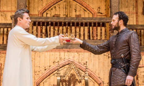 Textured … Charles Edwards as Richard and David Sturzaker as Bolingbroke in Richard II at Shakespeare's Globe.