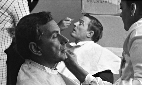 Gore Vidal and William F Buckley in makeup before their TV debate