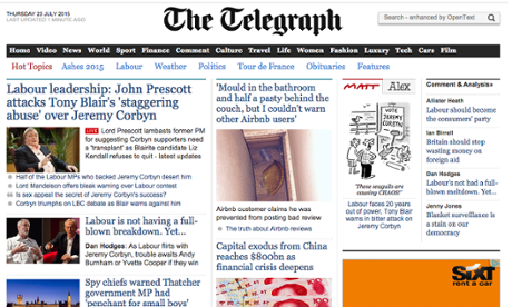 Vistors to the Telegraph's website fell back in June