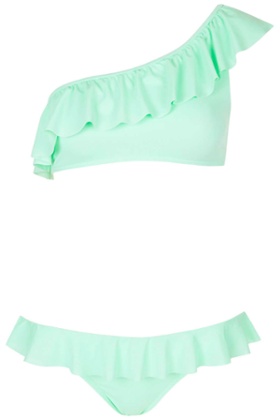 Topshop One Shoulder Frill Bikini Set, £32.