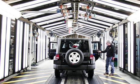 A Jeep production line. Manufacturers' efforts to put electronic systems inside their vehicles seem 