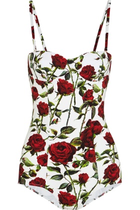 Floral print swimsuit, £345, Dolce & Gabbana, net-a-porter.com