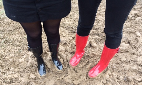 Guardian staff in wellies at Splendour