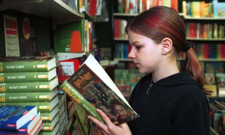 Girl Reading Harry Potter
