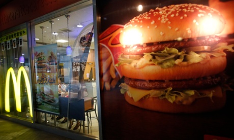 Customers have a meal at a McDonald’s restaurant in Tokyo.