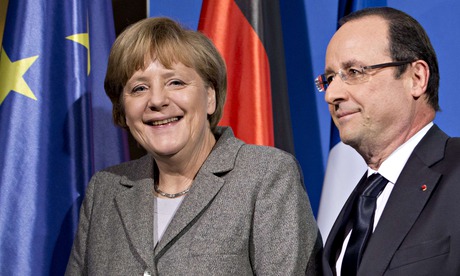 German chancellor Angela Merkel and Francois Hollande