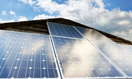 Photovoltaic cells on a domestic house roof in the UK