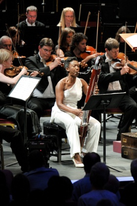 ‘Outstanding’: the CBSO’s principal contra bassoon player Margaret Cookhorn playing John Woolrich’s Falling Down.