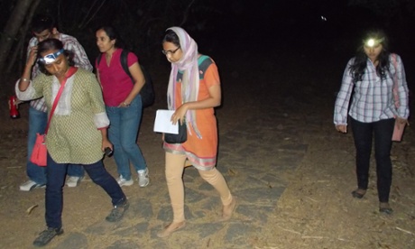Volunteers from the Urban Slender Loris Project on a night survey.