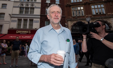 Jeremy Corbyn on his way to a radio Labour leadership hustings in London