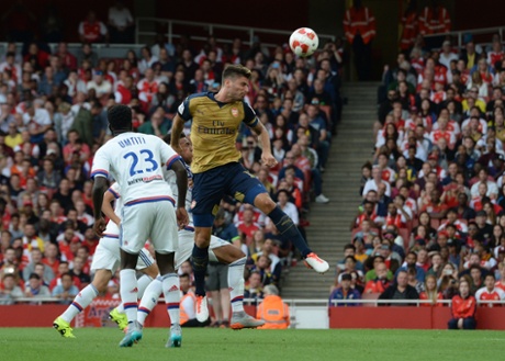 Olivier Giroud opens the scoring for Arsenal.