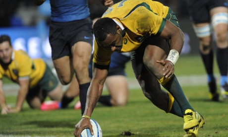 Two tries in two Tests for Kuridrani. AFP/Getty Images.