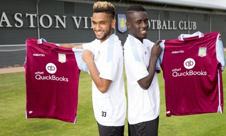 New Villa signings Jordan Amavi, left, and Idrissa Gueye.