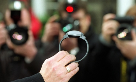 An electronic tag used to track the whereabouts of persistent offenders.