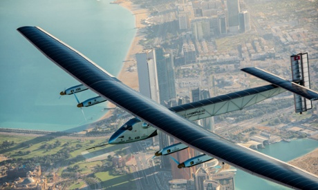 The Solar Impulse 2 in flight.