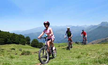 Group of people cycling in Spain’s Picos de Europa National Park