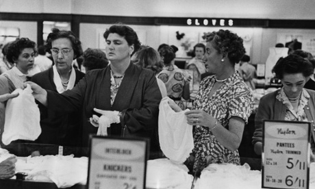 Shoppers browsing knickers in Marks & Spencer, 1955. 