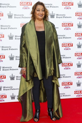 Zaha Hadid at Kensington Palace, London, July 2015.