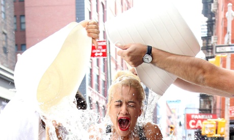 Rita Ora taking part in the ice bucket challenge