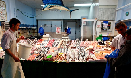 A fish stall in Brixton market