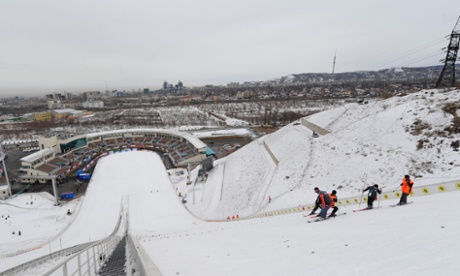The ski jump complex in Almaty