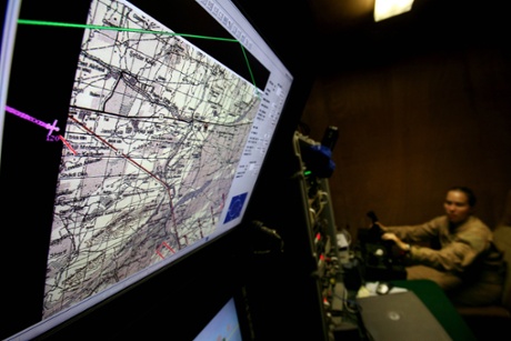 Control room for a Predator drone