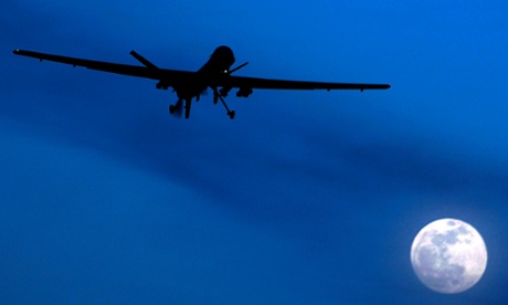 A US Predator drone flies above Kandahar airfield, southern Afghanistan.