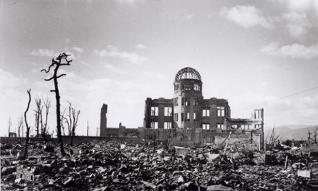 The Hiroshima Prefectural Industrial Promotion Hall, which stood very close to the bomb’s hypocentre. The skeletal structure of the dome is now known officially as the A-bomb Dome.