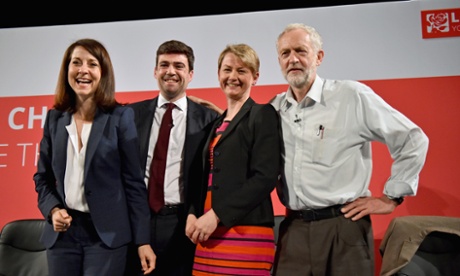 Liz Kendall, Andy Burnham, Yvette Cooper and Jeremy Corbyn take part in hustings at the Old Fruitmarket in Glasgow, Scotland.