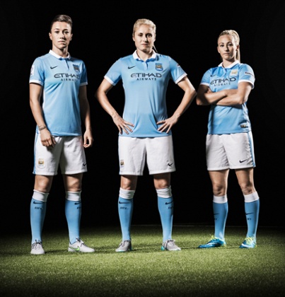 England Manchester City players Lucy Bronze, Steph Houghton and Toni Duggan
