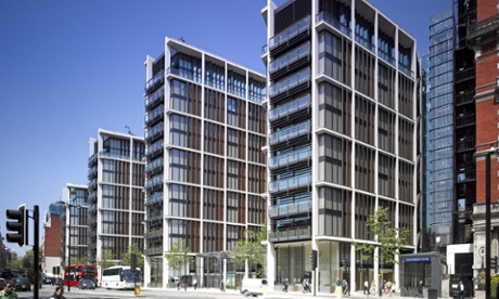 Luxury apartment blocks in Knightsbridge, London.