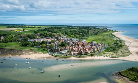 Alnmouth village and the Aln estuary.