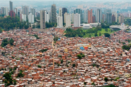 Favela Morumbi, one of Sao Paulo’s biggest slums. With a population of 20 million, the city is the largest in South America.