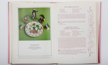 True romance: Barbara Cartland's knick knacks observe her noisettes of lamb.