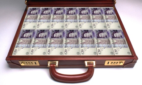 Briefcase with money