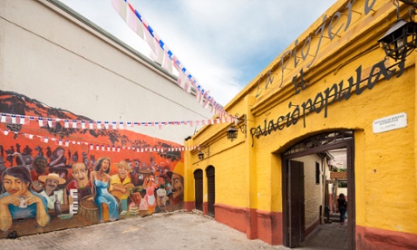CTJ4N9 Entrance of La Piojera, famous bar restaurant in Santiago Chile,