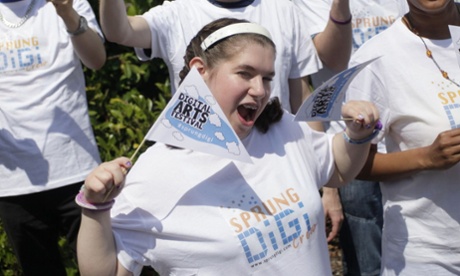 SprungDigi participants promoting their Festival. Photo: Stephen Candy.