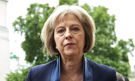 British Home Secretary Theresa May is pictured after addressing media personnel outside the Cabinet Office in London on June 28, 2015, following a COBRA meeting.