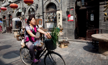 Hutong street in Xuanwu district, an area just south of Tiananmen in Beijing, China.
