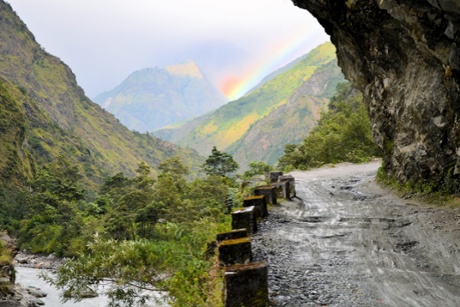 Road in Himalaya mountains, Nepal.