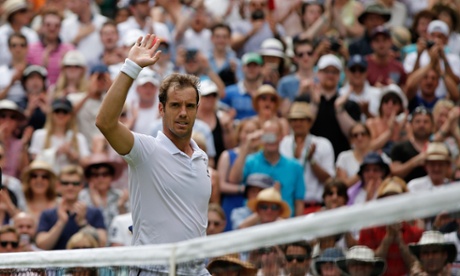 Richard Gasquet celebrates after beating Grigor Dimitrov. Gasquet will now face Nick Kyrgios who beat him in a five-set thriller last year.