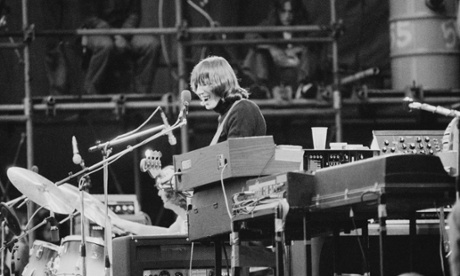 Roger Waters performing with Pink Floyd at the Knebworth Festival, 5 July 1975.
