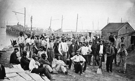 Fugitive slaves provide support to the Union war effort, Virginia c.1863.