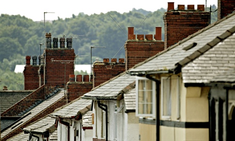 A rown of house roofs